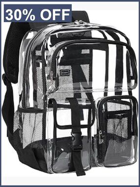 Heavy Duty Clear Backpack for School Travel Festival, Large
